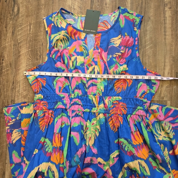 Meadow Rhodes Maxi Dress Sleeveless Boho Size 3X Blue Tropical New With Tags - Picture 14 of 16
